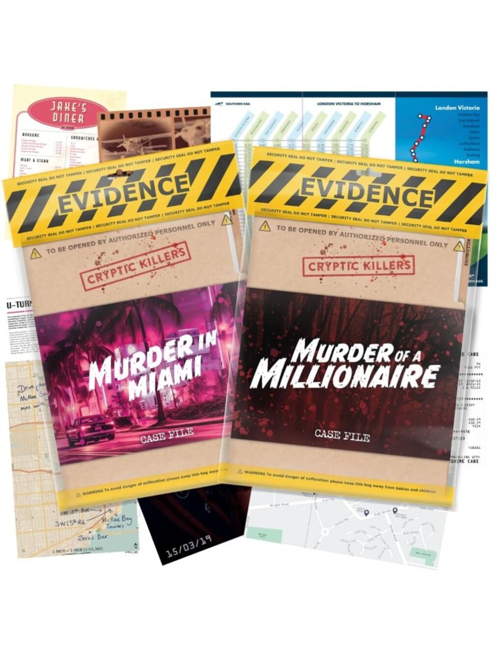 Unsolved Murder Mystery Game Bundle - Cold Case Investigation & Detective Clues